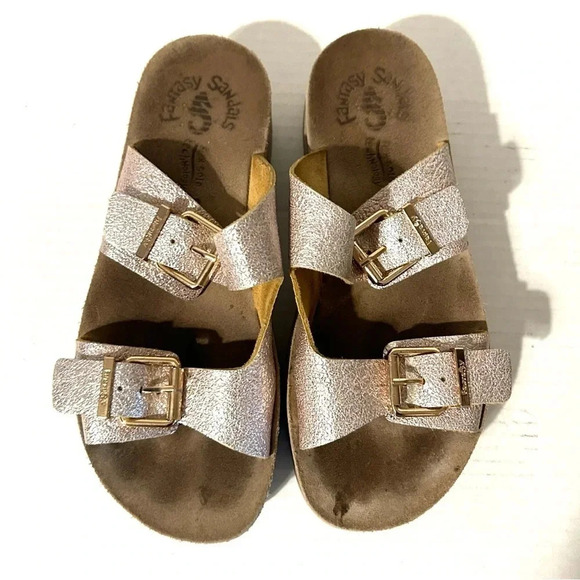 Reef Fantasy Sandals Melanie Flatforms Rose Two Strap Slide Size 37 US 6.5 - Picture 5 of 12